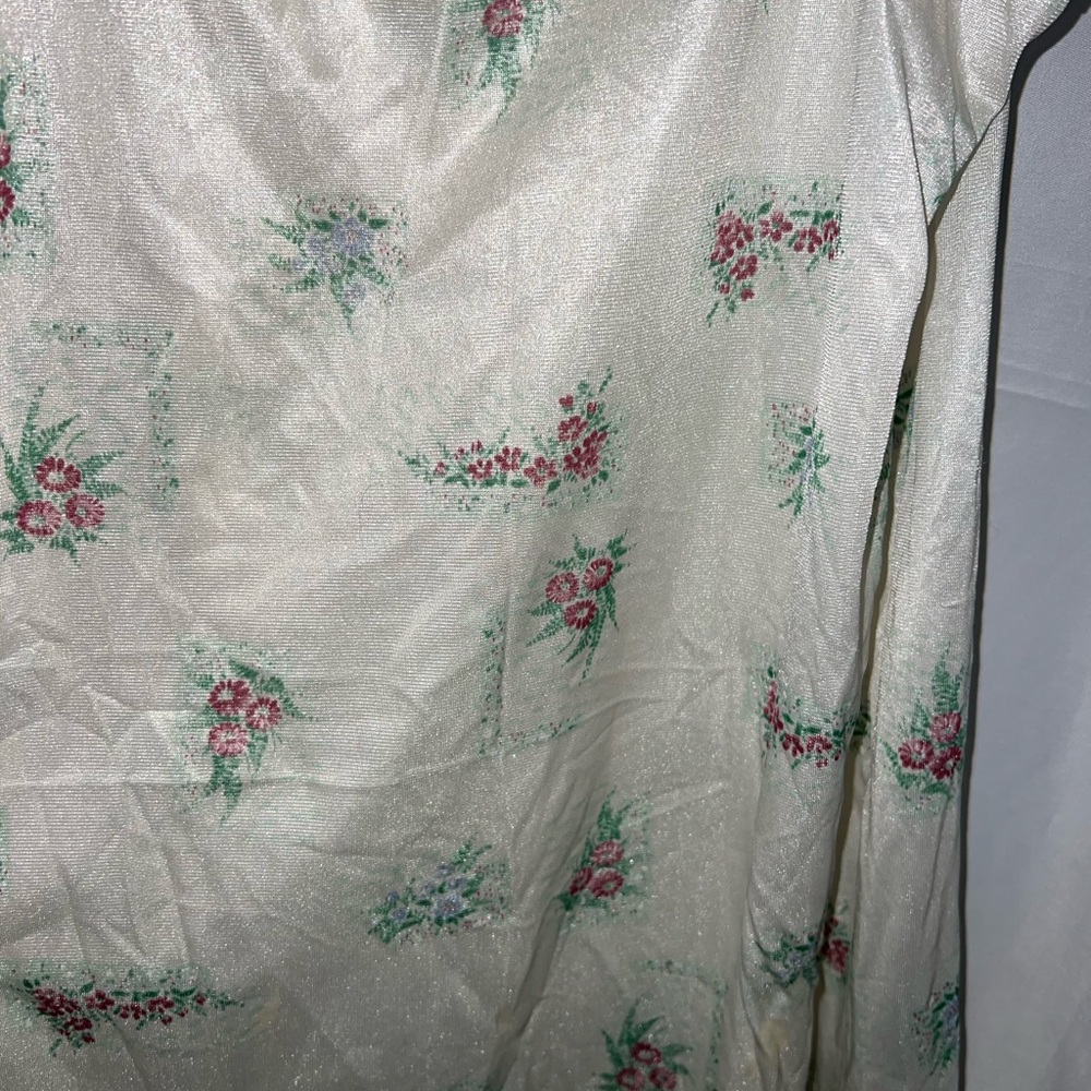 Vintage Sears Cream Floral Nightgown medium - Picture 5 of 6